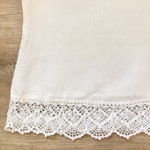 Laura Bianchi White 100% Linen Tank Top  Blouse Women's Medium Made in Italy - Picture 8 of 10